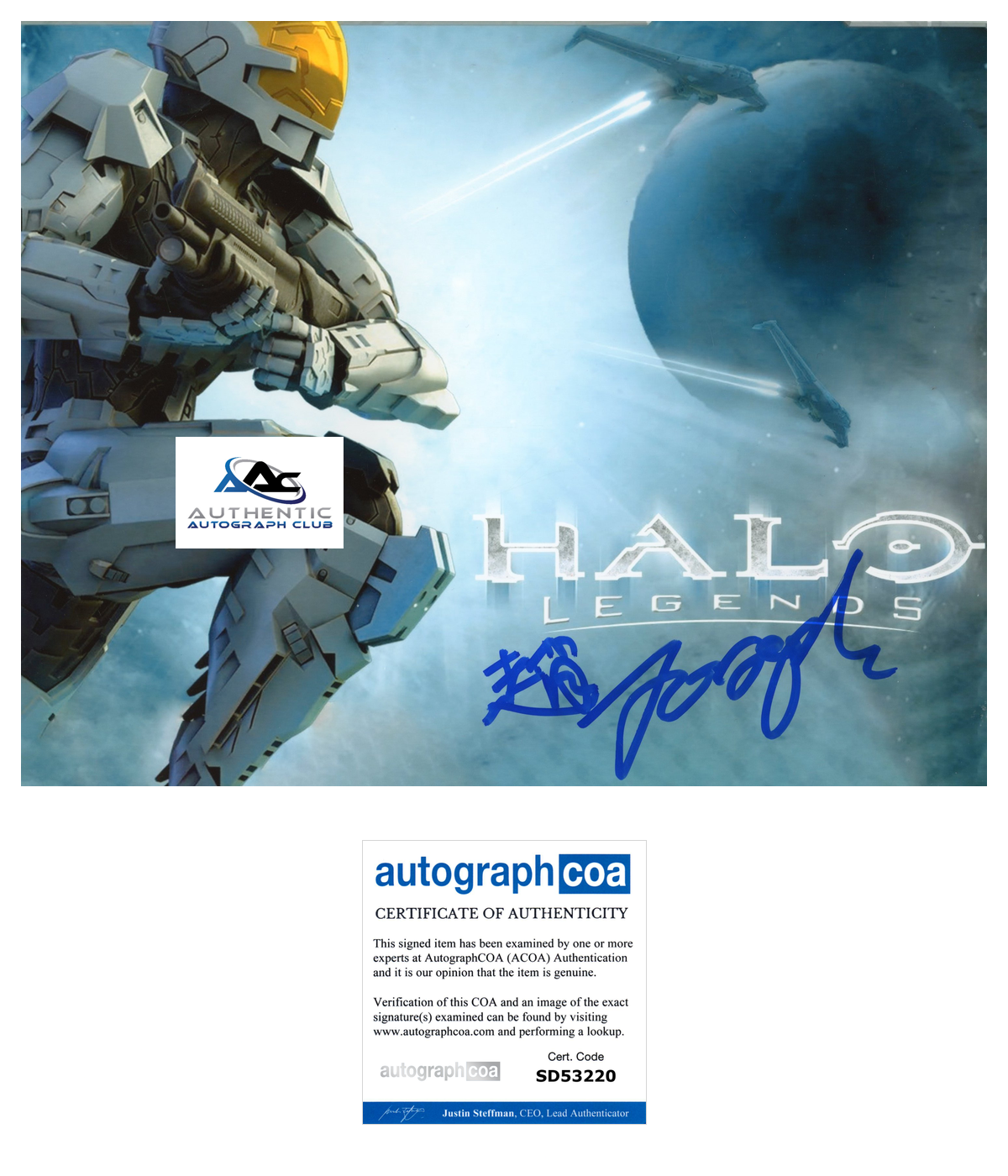 JOSEPH CHOU AUTOGRAPH SIGNED 8X10 PHOTO HALO LEGENDS ACOA