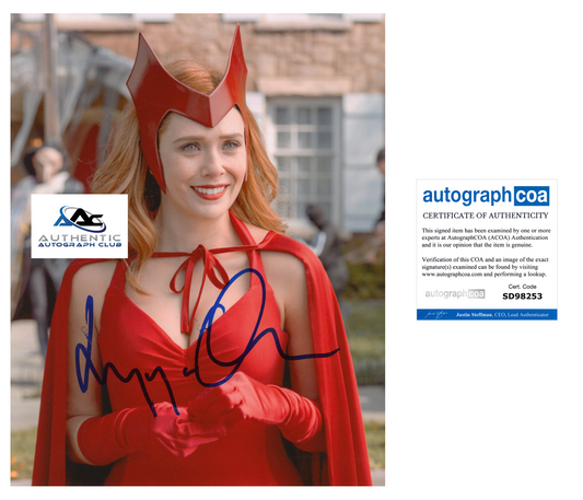 ELIZABETH OLSEN AUTOGRAPH SIGNED 8X10 PHOTO AVENGERS WANDAVISION SCARLET ACOA