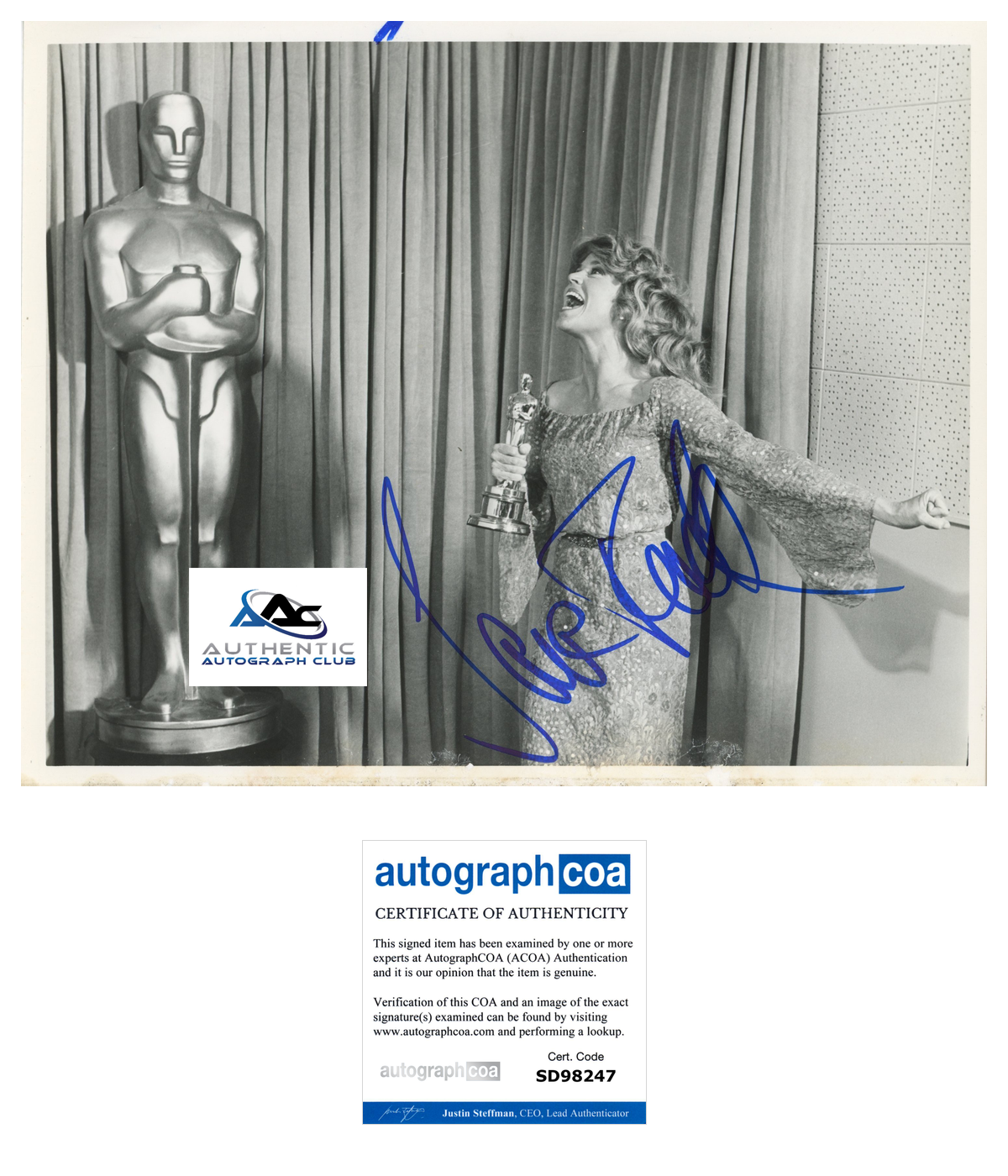 JANE FONDA AUTOGRAPH SIGNED 8x10 PHOTO BARBARELLA ACOA