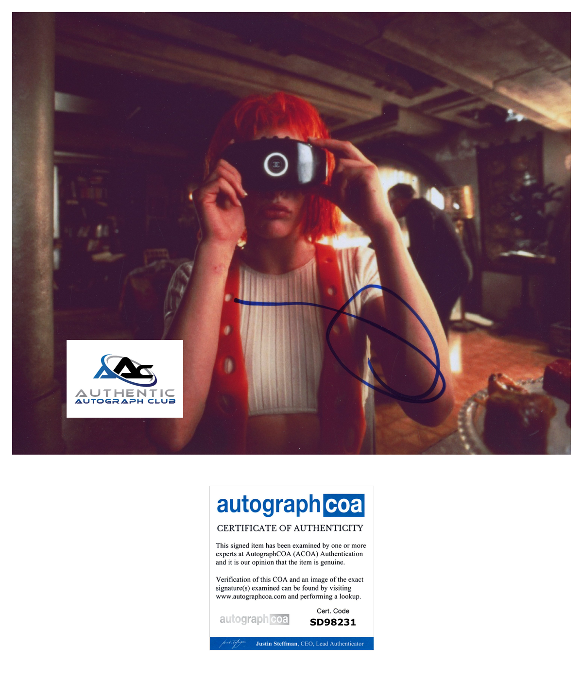 MILLA JOVOVICH AUTOGRAPH SIGNED 8x10 PHOTO ACOA