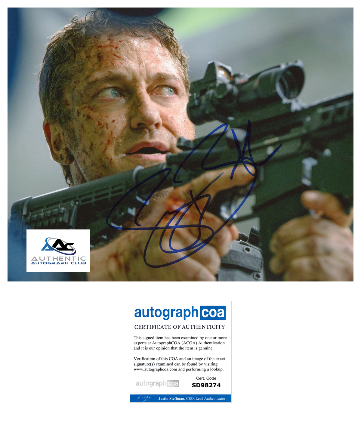 GERARD BUTLER AUTOGRAPH SIGNED 8X10 PHOTO ACOA