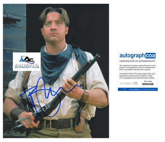 BRENDAN FRASER AUTOGRAPH SIGNED 8X10 PHOTO THE MUMMY ACOA
