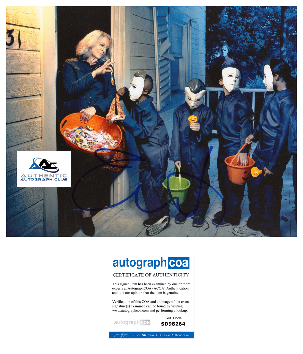 JAMIE LEE CURTIS AUTOGRAPH SIGNED 8X10 PHOTO FREAKY FRIDAY HALLOWEEN OSCAR ACOA