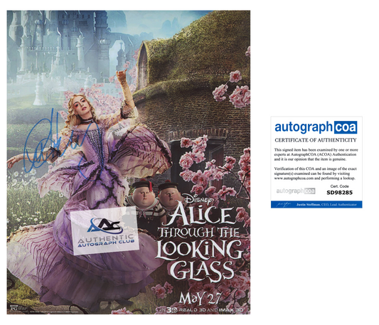 ANNE HATHAWAY AUTOGRAPH SIGNED 8X10 PHOTO ALICE THROUGH THE LOOKING GLASS ACOA