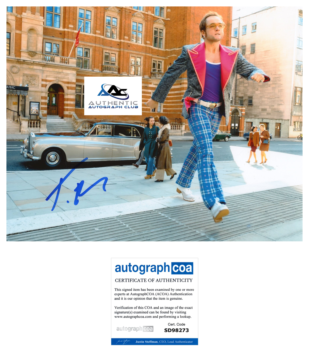 TARON EGERTON AUTOGRAPH SIGNED 8X10 PHOTO ROCKETMAN ACOA