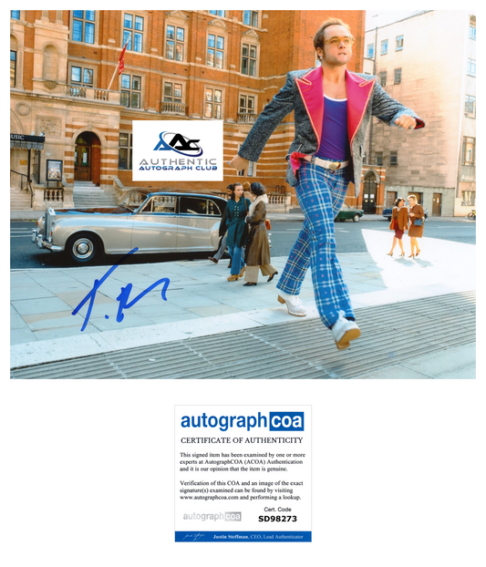 TARON EGERTON AUTOGRAPH SIGNED 8X10 PHOTO ROCKETMAN ACOA