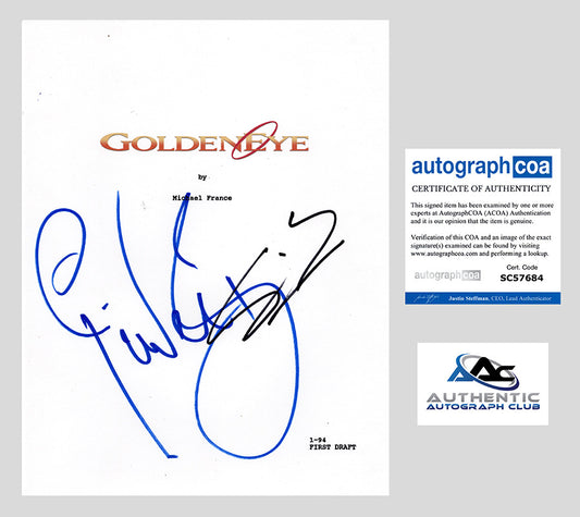 PIERCE BROSNAN SEAN BEAN AUTOGRAPH SIGNED GOLDENEYE JAMES BOND FULL SCRIPT ACOA