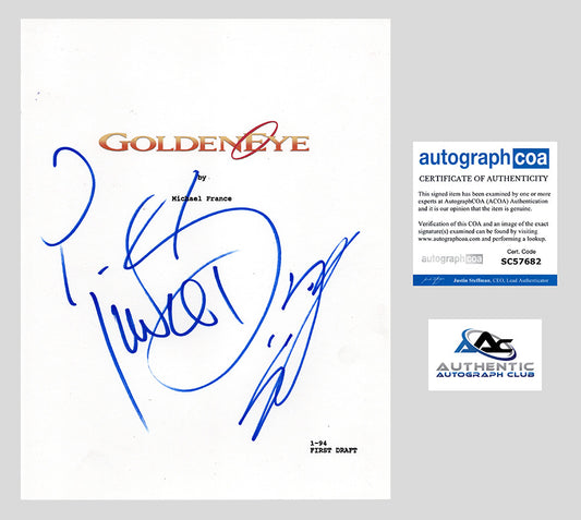 PIERCE BROSNAN SEAN BEAN AUTOGRAPH SIGNED GOLDENEYE JAMES BOND FULL SCRIPT ACOA