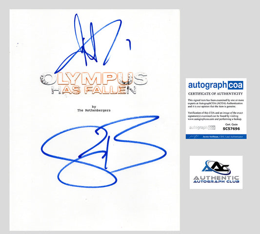 GERARD BUTLER AARON ECKHART AUTOGRAPH SIGNED OLYMPUS HAS FALLEN FULL SCRIPT ACOA
