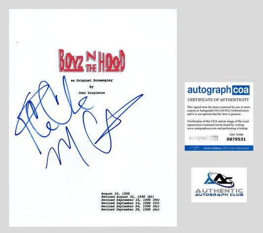 MORRIS CHESTNUT AND ICE CUBE AUTOGRAPH SIGNED BOYZ N THE HOOD MOVIE SCRIPT ACOA