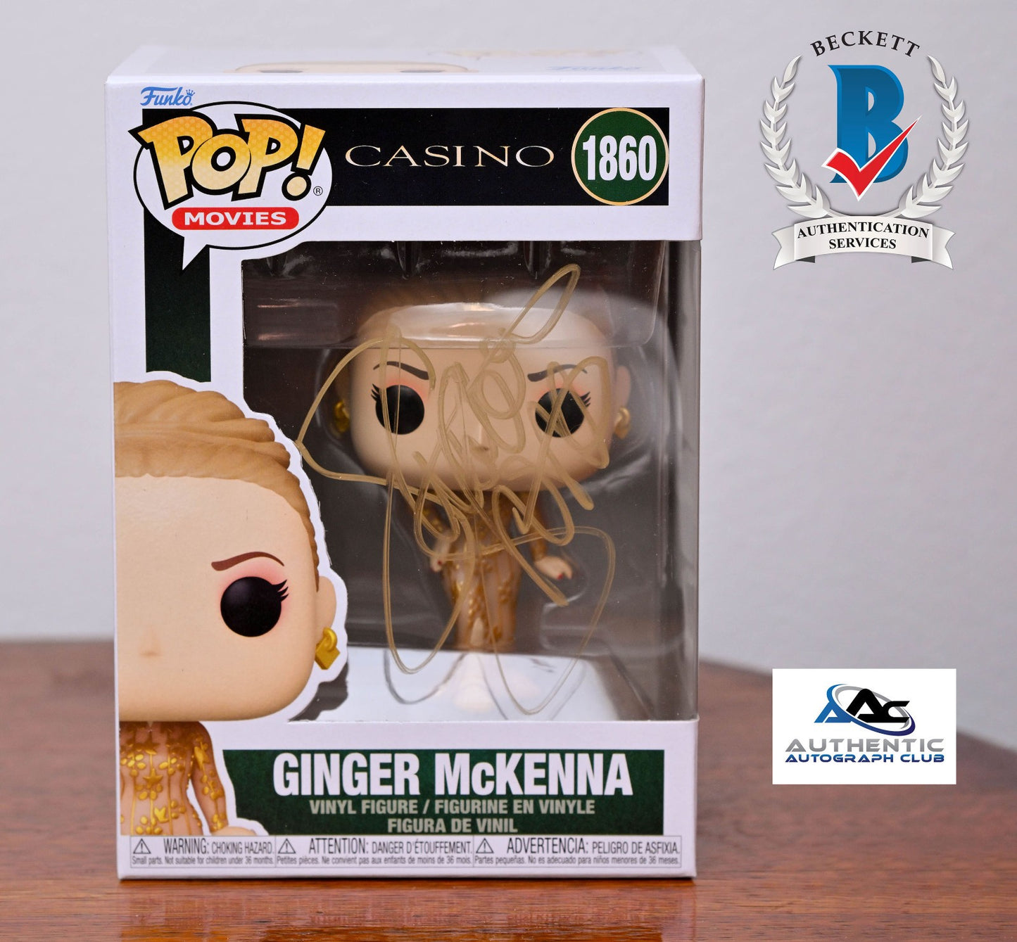 SHARON STONE AUTOGRAPH SIGNED CASINO GINGER MCKENNA FUNKO POP BECKETT BAS