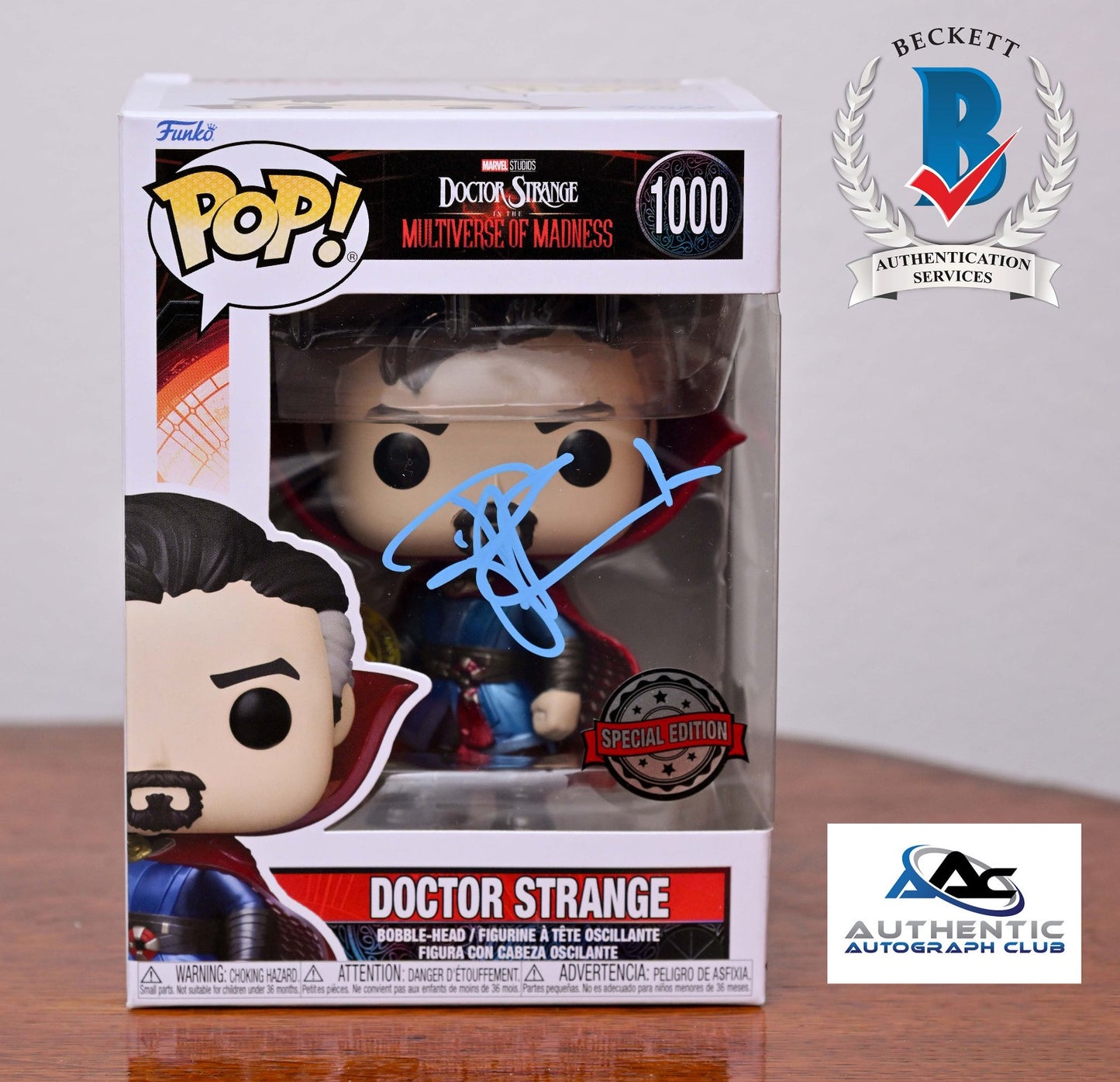BENEDICT CUMBERBATCH AUTOGRAPH SIGNED DOCTOR STRANGE FUNKO MARVEL BECKETT BAS