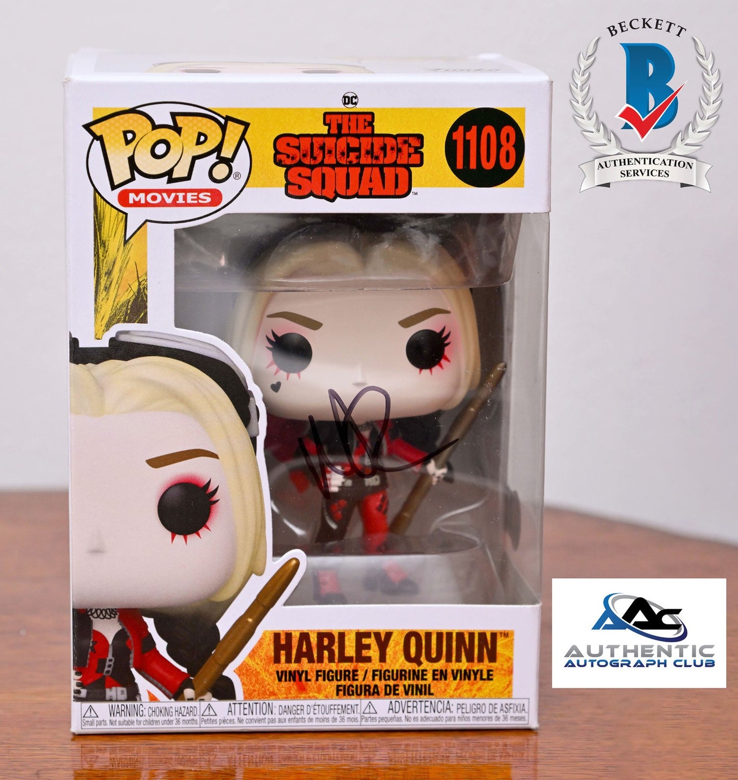 MARGOT ROBBIE AUTOGRAPH SIGNED SUICIDE SQUAD HARLEY QUINN FUNKO POP BECKETT BAS