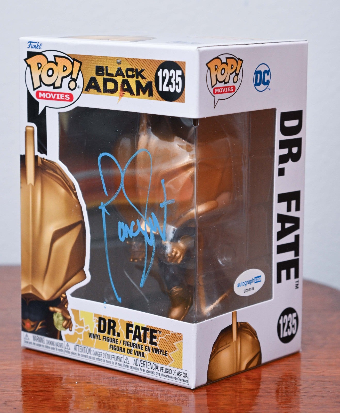 PIERCE BROSNAN AUTOGRAPH SIGNED DR FATE BLACK ADAM FUNKO POP 1235 ACOA