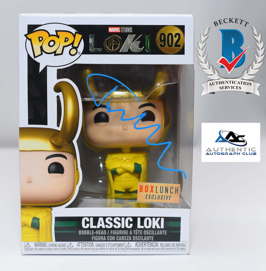 TOM HIDDLESTON AUTOGRAPH SIGNED MARVEL THOR LOKI  FUNKO POP 902 BECKETT BAS