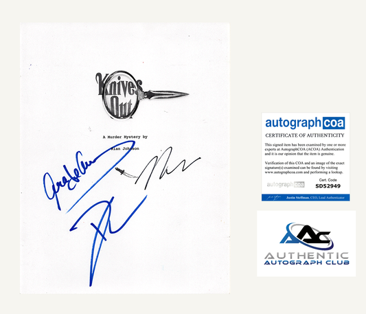 ANA DE ARMAS DANIEL CRAIG AUTOGRAPH SIGNED KNIVES OUT SCRIPT SCREENPLAY ACOA