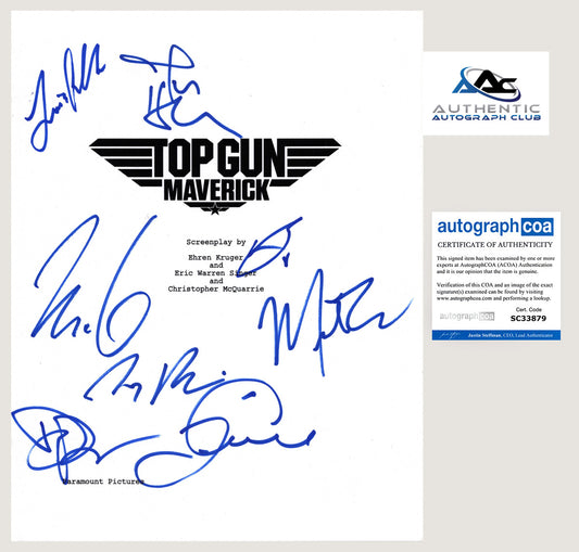 TOM CRUISE +7 CAST AUTOGRAPH SIGNED TOP GUN SCRIPT ACOA