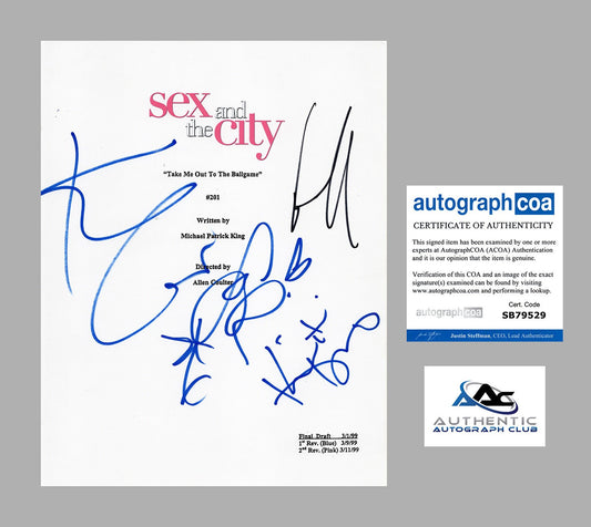 SARAH JESSICA PARKER +3 CAST AUTOGRAPH SIGNED SEX AND THE CITY FULL SCRIPT ACOA