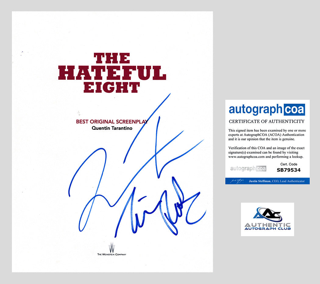 QUENTIN TARANTINO TIM ROTH AUTOGRAPH SIGNED THE HATEFUL EIGHT SCRIPT ACOA