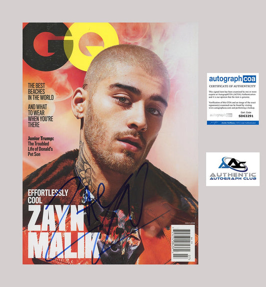 ZAYN MALIK AUTOGRAPH SIGNED GQ MAGAZINE ACOA
