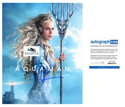NICOLE KIDMAN AUTOGRAPH SIGNED 8x10 PHOTO AQUAMAN ACOA