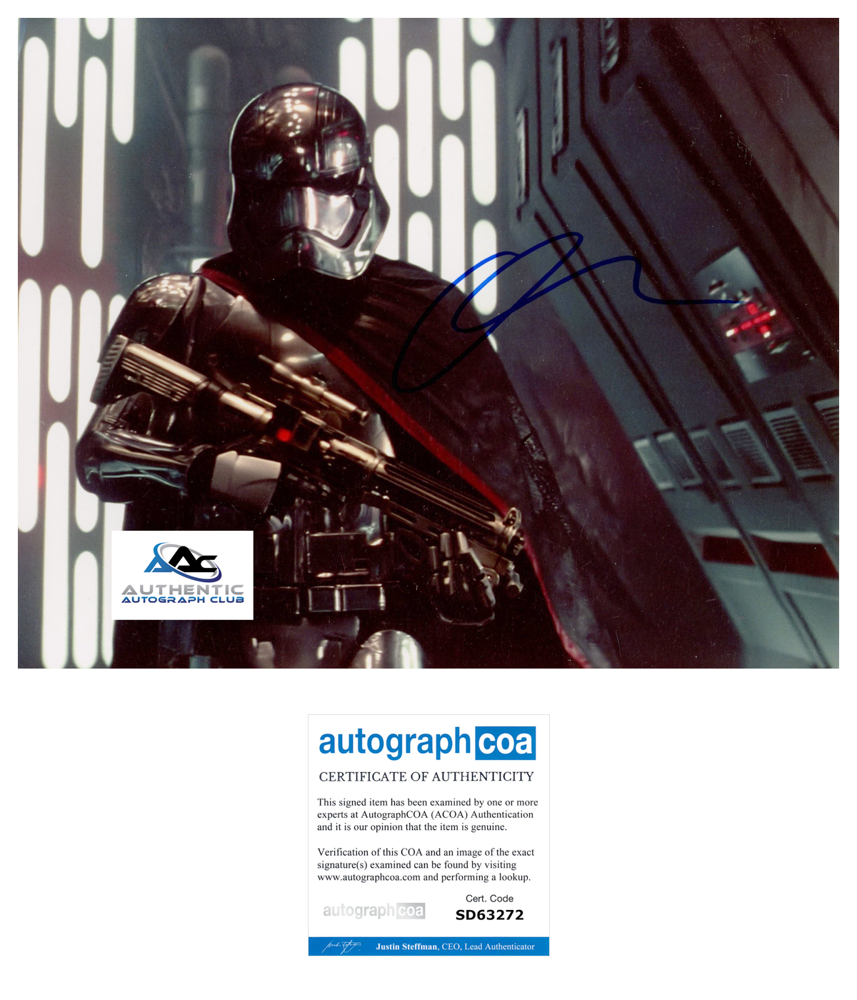 GWENDOLINE CHRISTIE AUTOGRAPH SIGNED 8x10 PHOTO STAR WARS ACOA