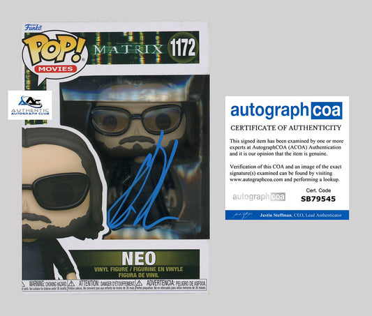 KEANU REEVES AUTOGRAPH SIGNED MATRIX NEO FUNKO POP 1172 ACOA